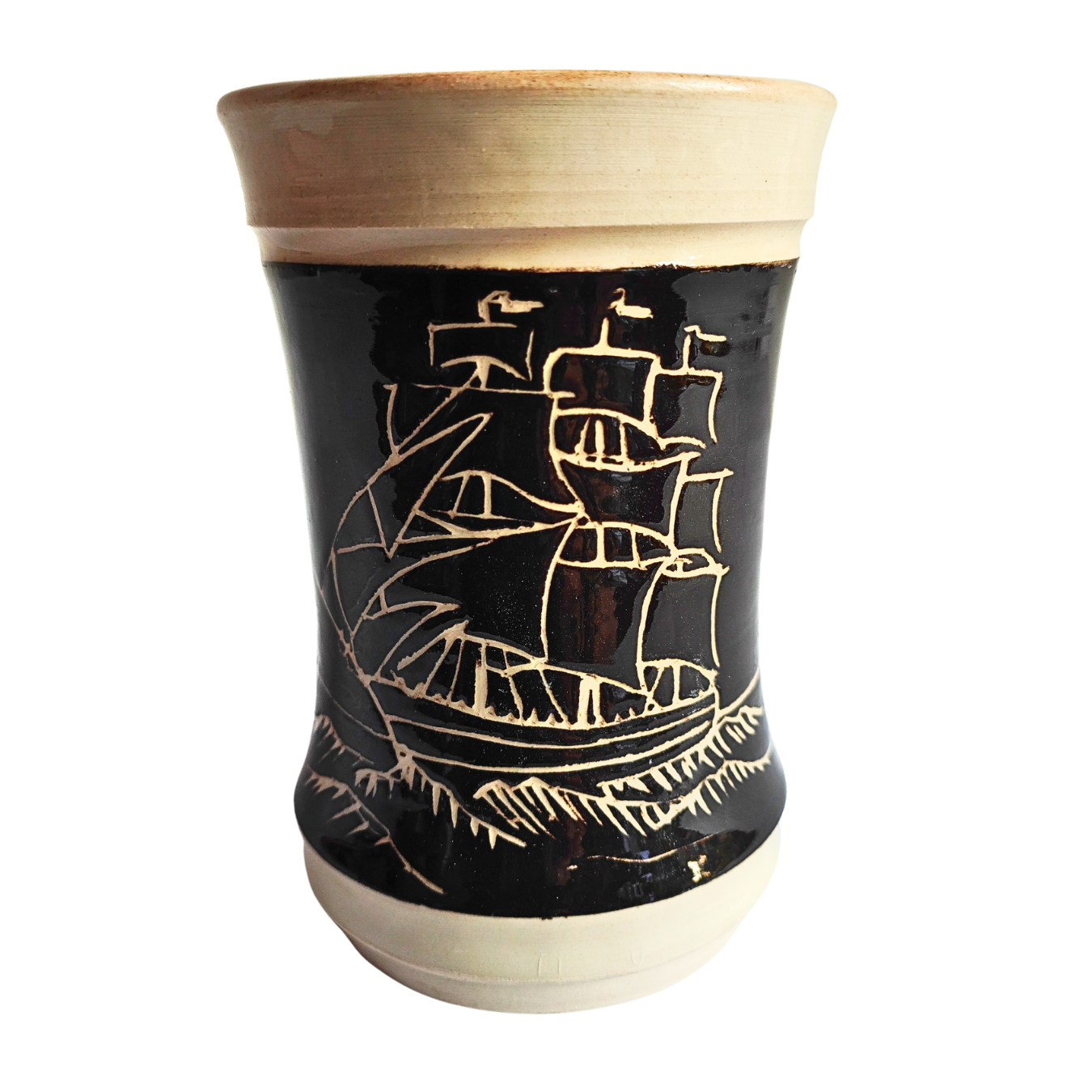 Tankard with a Ship - SGRAFFITO method